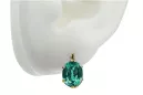 Or jaune 8 carats 333 Emerald des boucles d'oreilles vec003x-em Russe Soviétique URSS Artisanat vintage Art Deco style